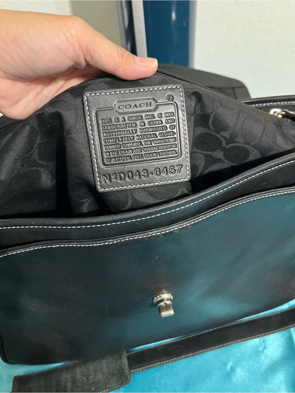 Vintage Coach Y2K Black Leather Top-Handle Messenger Bag - Laptop bag - Picture 3 of 13